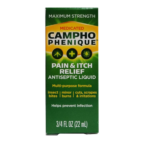 Medicated Campho Phenique Pain And Itch Relief, Antiseptic Liquid, 22 mL, 1 Each