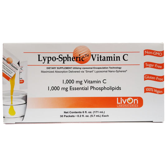 Lypo-Spheric 1,000 mg Vitamin C 30 Packets 0.2 Fl. Each, 1 Box Each, By LivOn Laboratories