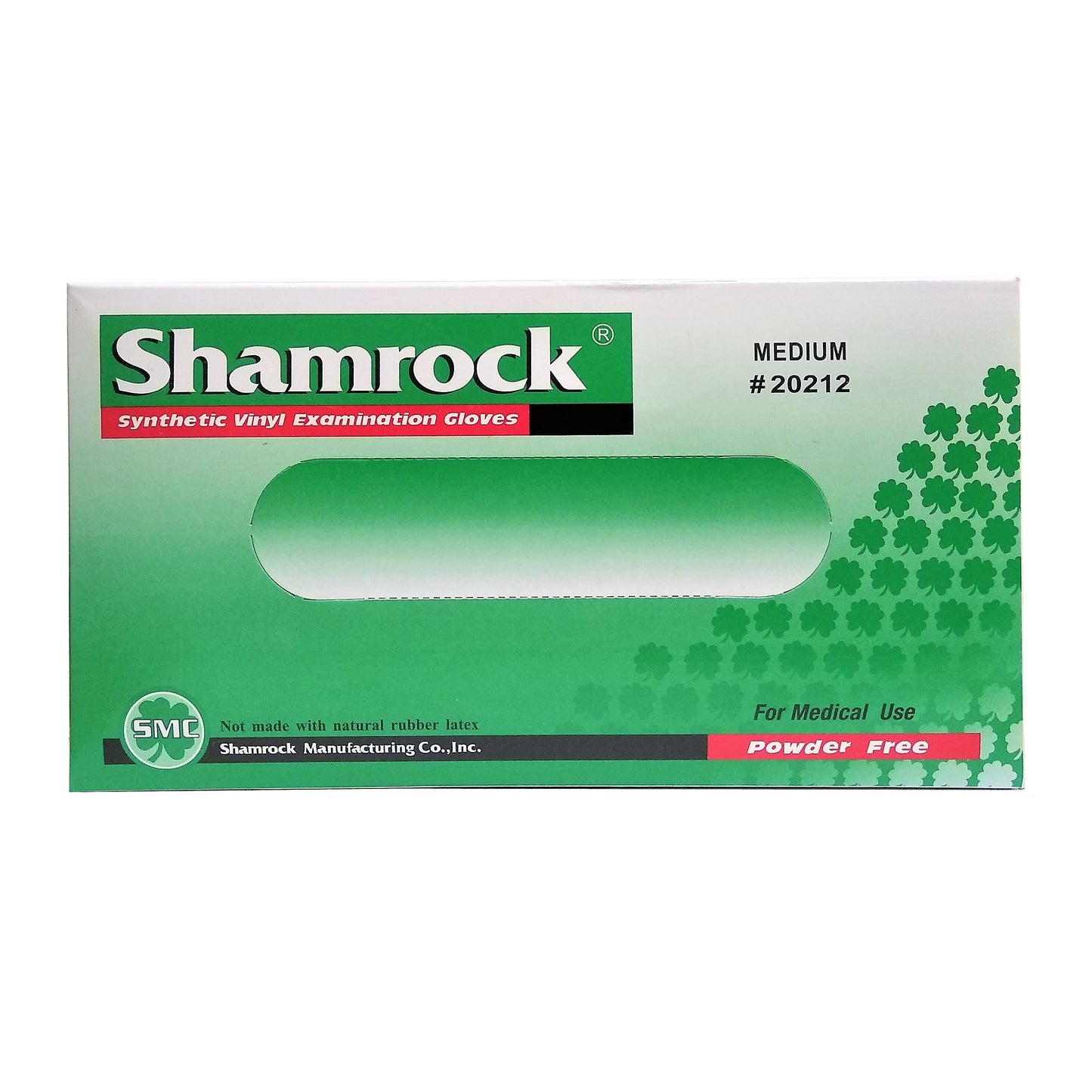 Synthetic Vinyl Examination Gloves, Powder Free, Medium, 100 Count, 1 Box Each, By Shamrock