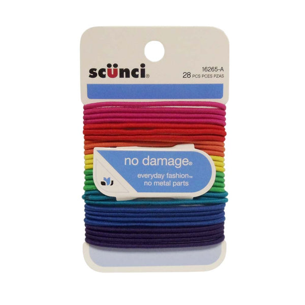 Scunci Hair Elastics, Assorted Colors, 28 Count, 1 Pack Each, By Conair