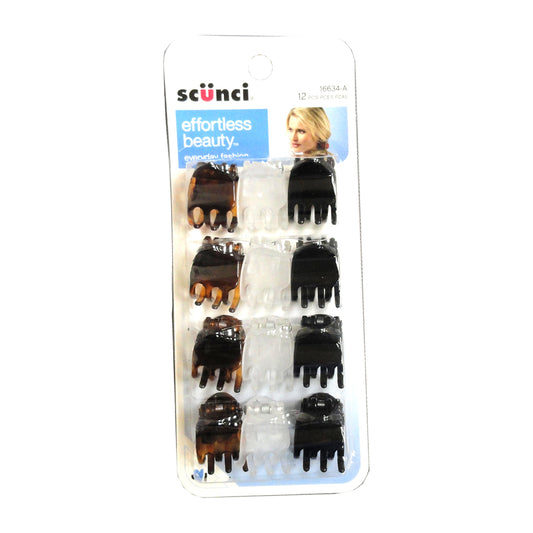 Scunci Claw Clips, Assorted 12 Count, 1 Pack Each, By Conair