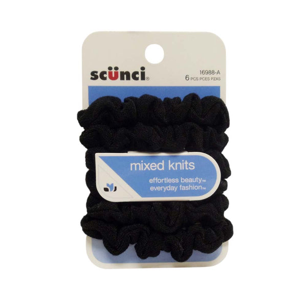 Scunci Mixed Knits, Mini Thermal Hair Twists,  Black, 6 Count,  1 Each, By Conair Corp.
