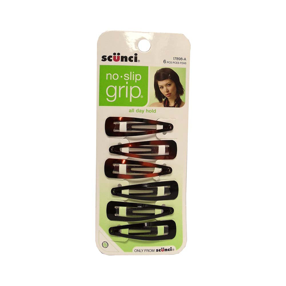 Scunci® No-Slip Grip® Hair Clips, 6 Count, 1 Pack Each, By Conair Corp.