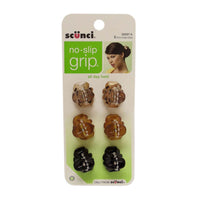 Scunci No-Slip Grip Mini Octopus Jaw Clips, Assorted, 6 Count, Case of 48, By Conair