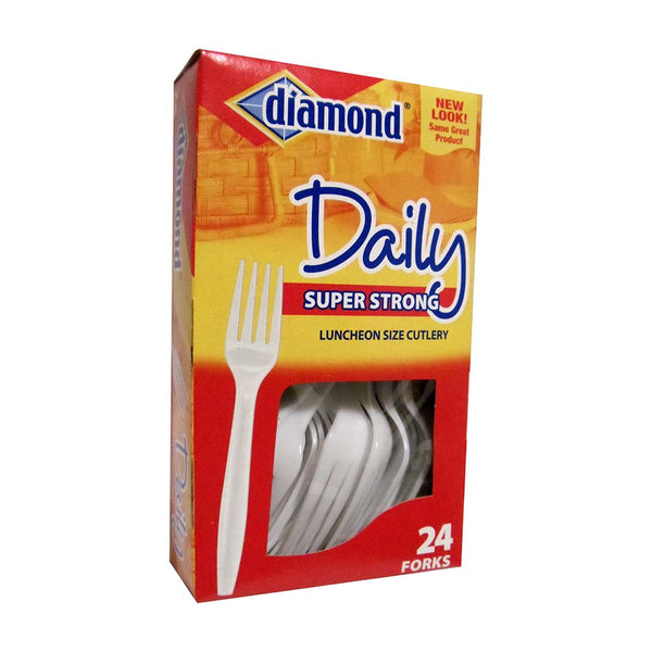 Diamond Daily Super Strong Luncheon Size Forks, 24 Ct., 1 Box Each, By Forster