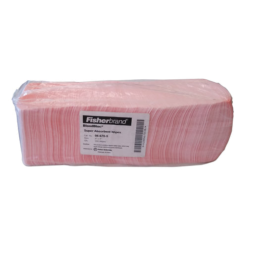 Fisherbrand™ BloodBloc™ Biohazard Wipes, 4" x 4" Wipes, 200 Ct., 1 Pack Each, By Fisher Scientific