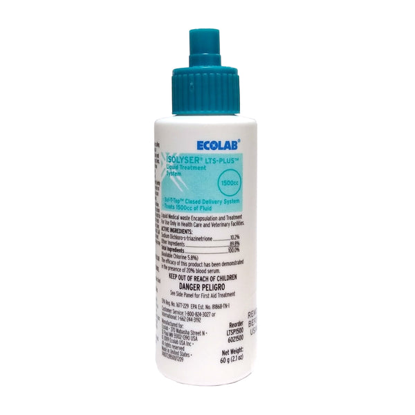 Isolyser LTS Plus Liquid Treatment System 1500cc 2.1 Oz, Case Of 100 Bottles, By Ecolab