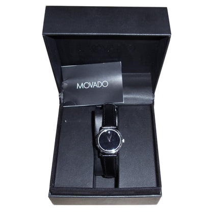 Movado Museum Black Dial Black Leather Strap Ladies Watch 2100004, 1 Each, By Movado