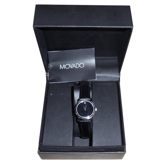 Movado Museum Black Dial Black Leather Strap Ladies Watch 2100004, 1 Each, By Movado