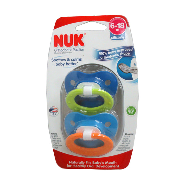 NUK Orthodontic Pacifier for Babies 6-8 months, 2 Count, 1 Each,  By NUK
