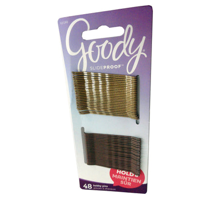 Goody Women's Slide Proof High Gloss Bobby Pins, Assorted Colors, 48 Ct., 1 Pack Each, By Sanford