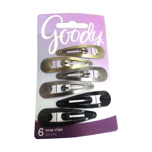 Goody Classics Snap Clips, Assorted Colors, 6 Ct., 1 Pack Each, By Sanford