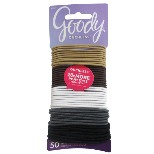 Goody Women's Ouchless 2 mm Elastics, Neutral, 50 Ct., 1 Pack Each, By Sanford