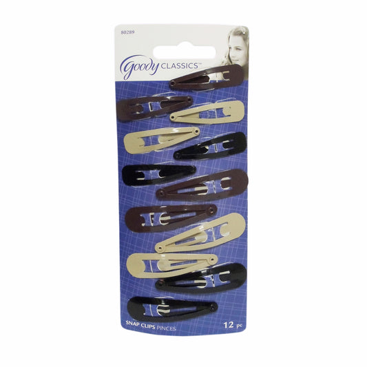 Goody Classics Metal Hair Snap Clips, 12 Ct., 1 Pack Each, By Sanford