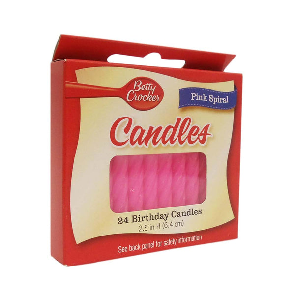 Betty Crocker Pink Spiral, 24 Birthday Candles, 1 Pack Each, By Signature