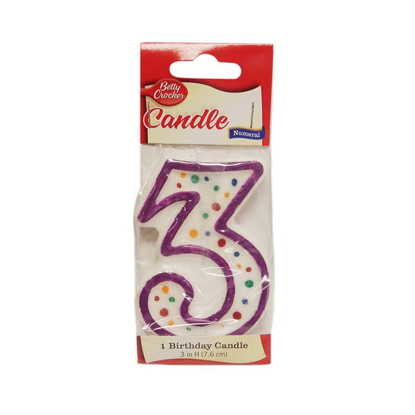 Betty Crocker #3 Birthday Candle, 1 Each, By Signature