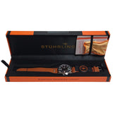 Stuhrling Original Men's Leather Aviation Watch With Screw Rivets, By Stuhrling