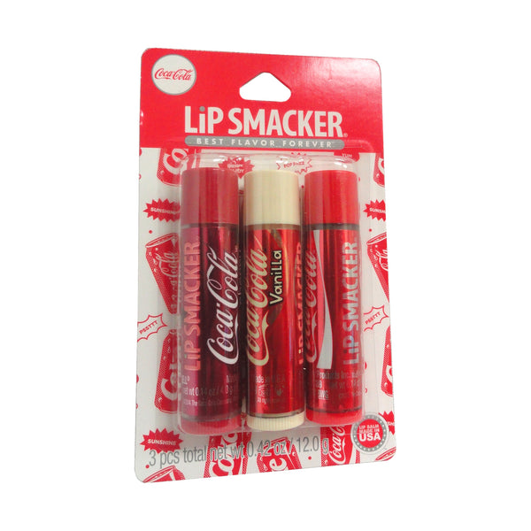 Coca Cola Lip Balm Trio Smacker, Pack with 3, Case of 48 Packs, By Bonne Bell